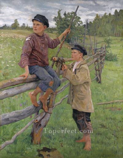 muchachos del campo Nikolay Bogdanov Belsky Pintura al óleo